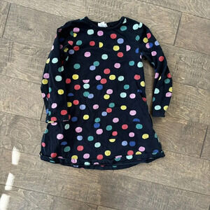 Hanna Andersson BLACK DOT CONFETTI LONG‎ SLEEVE T SHIRT DRESS Girls Size 5